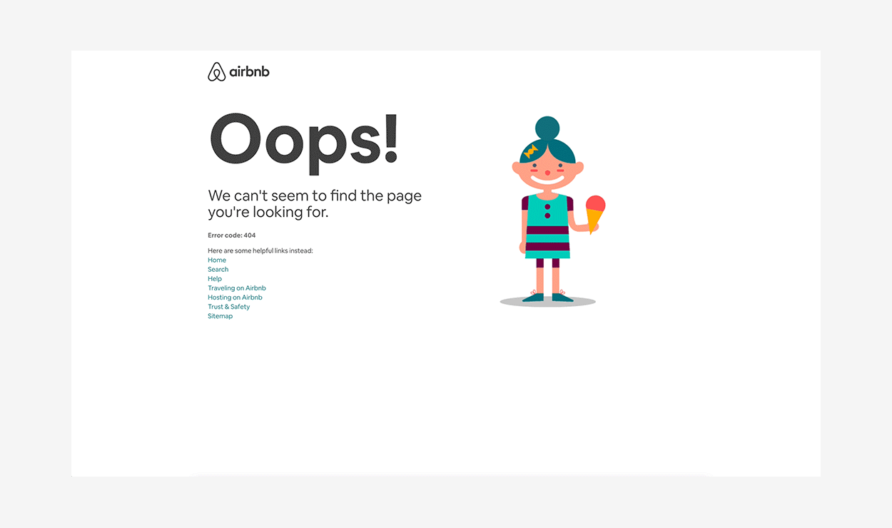 Airbnb 404 page